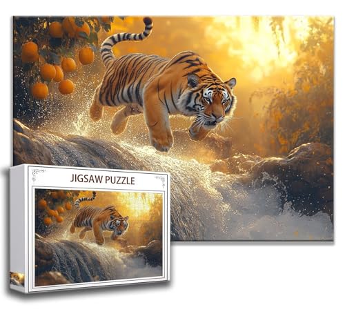 Puzzle 2000 Teile Tiger Puzzle Erwachsene Anspruchsvoll, Holzpuzzle Jigsaw Puzzle Fallen Puzzle 100x70 cm Impossible Puzzle für Männer, Klassische Puzzles für Erwachsene Frauen, ältere Menschen Z-7 von Zhngzoyn