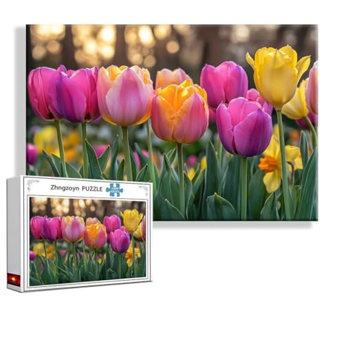 Puzzle 2000 Teile Tulpe, Puzzle Erwachsene Anspruchsvoll Jigsaw Blume Groß XXL 100 x 70 cm, Klassische Impossible Jigsaw Art für Frauen Männer, Holzpuzzle für Deko Wohnzimmer, Geschenke zu Ostern I-7 von Zhngzoyn