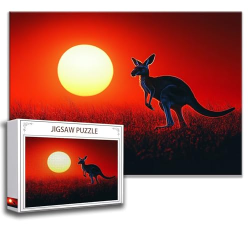 Puzzle 2000 Teile Wiese Puzzle Erwachsene Anspruchsvoll, Holzpuzzle Jigsaw Puzzle Känguru Puzzle Groß 100 x 70 cm Impossible Puzzle für Männer, Puzzles für Erwachsene Frauen, ältere Menschen Q-4 von Zhngzoyn