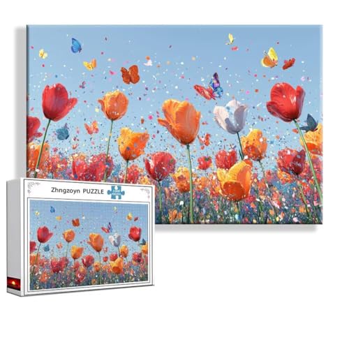 Puzzle 4000 Teile Blume, Puzzle Erwachsene Anspruchsvoll Jigsaw Schmetterling Groß XXL 140x87 cm, Klassische Impossible Jigsaw Art für Frauen Männer, Holzpuzzle für Deko Wohnzimmer Geschenke U-1 von Zhngzoyn