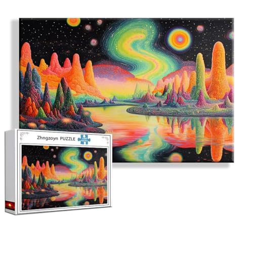 Puzzle 4000 Teile Fantasie, Puzzle Erwachsene Anspruchsvoll Jigsaw Landschaft Groß XXL 140x87 cm, Klassische Impossible Jigsaw Art für Frauen Männer, Holzpuzzle für Deko Wohnzimmer Geschenke G-4 von Zhngzoyn