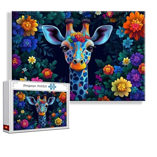 Puzzle 4000 Teile Hirsch, Puzzle Erwachsene Anspruchsvoll Jigsaw Blume Groß XXL 140 x 87 cm, Klassische Impossible Jigsaw art für Frauen Männer, Holzpuzzle für Deko Wohnzimmer, Geschenke zu Ostern L-4 von Zhngzoyn