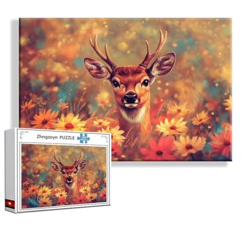 Puzzle 4000 Teile Hirsch, Puzzle Erwachsene Anspruchsvoll Jigsaw Tier Groß XXL 140 x 87 cm, Klassische Impossible Jigsaw Art für Frauen Männer, Holzpuzzle für Deko Wohnzimmer, Geschenke zu Ostern G-2 von Zhngzoyn