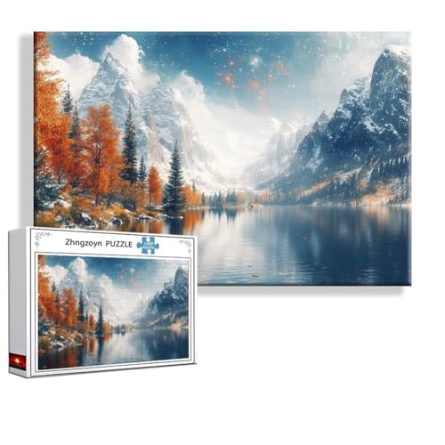 Puzzle 4000 Teile Landschaft, Puzzle Erwachsene Anspruchsvoll Jigsaw Gebirge Groß XXL 140x87 cm, Klassische Impossible Jigsaw Art für Frauen Männer, Holzpuzzle für Deko Wohnzimmer Geschenke J-7 von Zhngzoyn