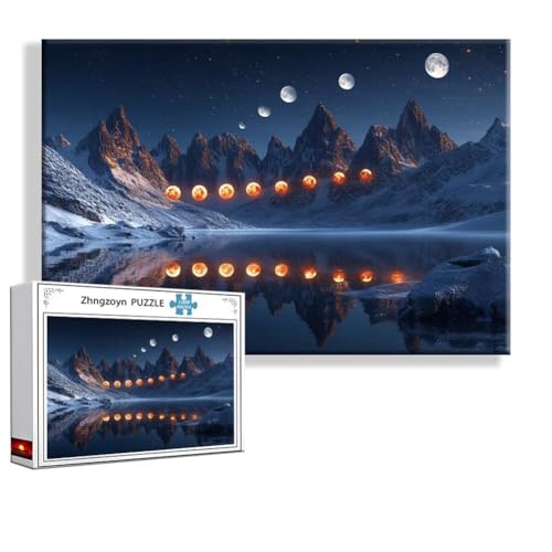 Puzzle 4000 Teile Landschaft, Puzzle Erwachsene Anspruchsvoll Jigsaw Sonnenuntergang Groß XXL 140 x 87 cm, Klassische Impossible Jigsaw Art für Frauen Männer, Holzpuzzle für Deko Wohnzimmer D-9 von Zhngzoyn