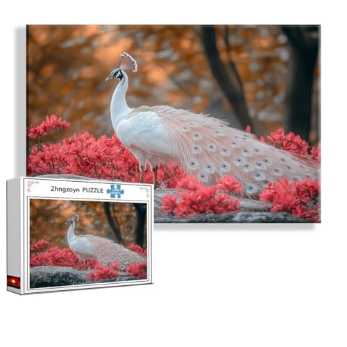 Puzzle 4000 Teile Pfau, Puzzle Erwachsene Anspruchsvoll Jigsaw Tier Groß XXL 140 x 87 cm, Klassische Impossible Jigsaw Art für Frauen Männer, Holzpuzzle für Deko Wohnzimmer, Geschenke zu Ostern B-3 von Zhngzoyn