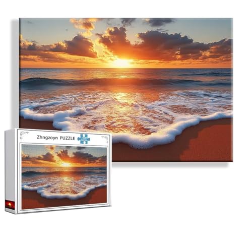 Puzzle 4000 Teile Sonnenuntergang, Puzzle Erwachsene Anspruchsvoll Jigsaw Strand Groß XXL 140x87 cm, Klassische Impossible Jigsaw Art für Frauen Männer, Holzpuzzle für Deko Wohnzimmer Geschenke F-1 von Zhngzoyn