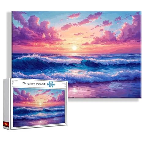 Puzzle 4000 Teile Strand, Puzzle Erwachsene Anspruchsvoll Jigsaw Sonnenuntergang Groß XXL 140x87 cm, Klassische Impossible Jigsaw Art für Frauen Männer, Holzpuzzle für Deko Wohnzimmer Geschenke O-6 von Zhngzoyn