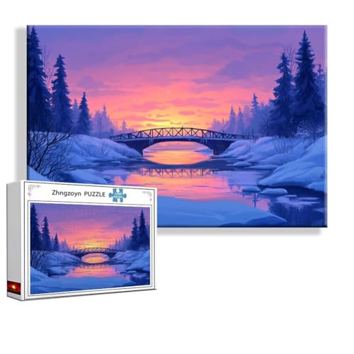 Puzzle 4000 Teile Winter, Puzzle Erwachsene Anspruchsvoll Jigsaw Winter Groß XXL 140x87 cm, Klassische Impossible Jigsaw Art für Frauen Männer, Holzpuzzle für Deko Wohnzimmer, Geschenke zu Ostern P-4 von Zhngzoyn