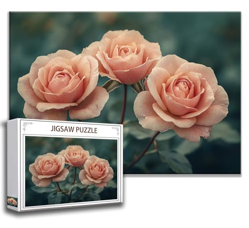 Puzzle 500 Teile Blume Puzzle Erwachsene Anspruchsvoll, Holzpuzzle Jigsaw Puzzle Rose Puzzle Groß 52 x 38 cm Impossible Puzzle für Männer, Klassische Puzzles für Erwachsene Frauen, ältere Menschen K-3 von Zhngzoyn