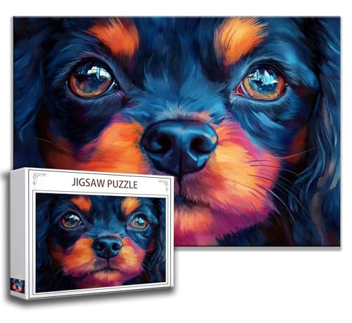 Puzzle 500 Teile Hund Puzzle Erwachsene Anspruchsvoll, Holzpuzzle Jigsaw Puzzle Tier Puzzle Groß 52 x 38 cm Impossible Puzzle für Männer, Klassische Puzzles für Erwachsene Frauen, ältere Menschen F-4 von Zhngzoyn