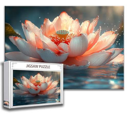 Puzzle 500 Teile Lotus Puzzle Erwachsene Anspruchsvoll, Holzpuzzle Jigsaw Puzzle Blume Puzzle Groß 52x38 cm Impossible Puzzle für Männer, Klassische Puzzles für Erwachsene Frauen, ältere Menschen H-5 von Zhngzoyn