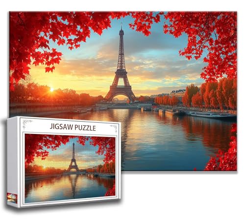 Puzzle 500 Teile Paris Puzzle Erwachsene Anspruchsvoll, Holzpuzzle Jigsaw Puzzle Eiffelturm Puzzle Groß 52 x 38 cm Impossible Puzzle für Männer, Puzzles für Erwachsene Frauen, ältere Menschen E-3 von Zhngzoyn