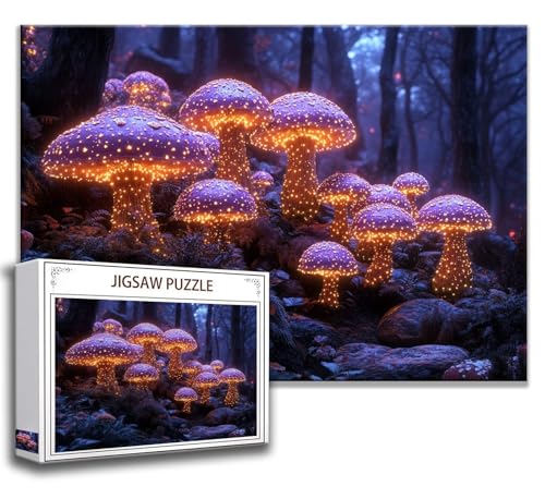 Puzzle 500 Teile Pilz Puzzle Erwachsene Anspruchsvoll, Holzpuzzle Jigsaw Puzzle Traum Puzzle Groß 52 x 38 cm Impossible Puzzle für Männer, Klassische Puzzles für Erwachsene Frauen, ältere Menschen A-8 von Zhngzoyn