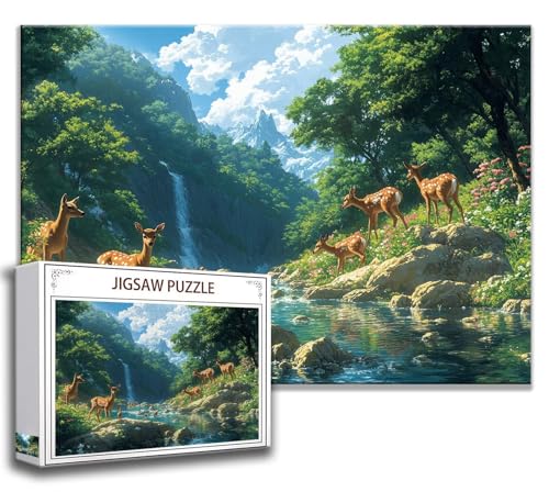 Puzzle 500 Teile Reh Puzzle Erwachsene Anspruchsvoll, Holzpuzzle Jigsaw Puzzle Fallen Puzzle Groß 52 x 38 cm Impossible Puzzle für Männer, Klassische Puzzles für Erwachsene Frauen, ältere Menschen P-2 von Zhngzoyn