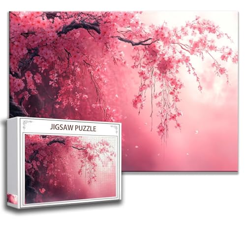 Puzzle 500 Teile Rosa Puzzle Erwachsene Anspruchsvoll, Holzpuzzle Jigsaw Puzzle Landschaft Puzzle Groß 52 x 38 cm Impossible Puzzle für Männer, Puzzles für Erwachsene Frauen, ältere Menschen D-6 von Zhngzoyn