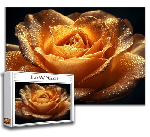 Puzzle 500 Teile Rose Puzzle Erwachsene Anspruchsvoll, Holzpuzzle Jigsaw Puzzle Blume Puzzle Groß 52 x 38 cm Impossible Puzzle für Männer, Klassische Puzzles für Erwachsene Frauen, ältere Menschen H-3 von Zhngzoyn