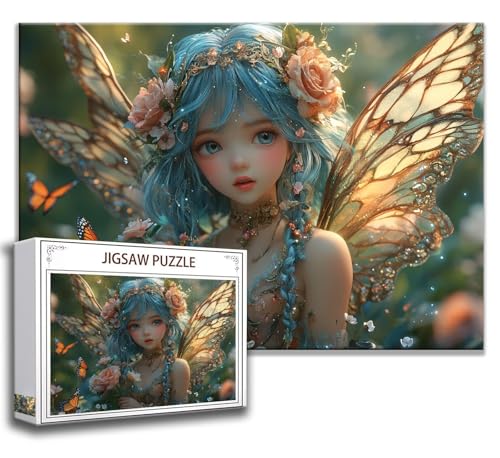 Puzzle 500 Teile Schmetterling Puzzle Erwachsene Anspruchsvoll, Holzpuzzle Jigsaw Puzzle Fee Puzzle Groß XXL 52 x 38 cm Impossible Puzzle für Männer, Klassische Puzzles für Erwachsene Frauen V-6 von Zhngzoyn