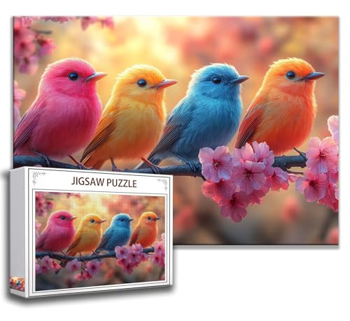 Puzzle 500 Teile Vogel Puzzle Erwachsene Anspruchsvoll, Holzpuzzle Jigsaw Puzzle Vogel Puzzle Groß 52x38 cm Impossible Puzzle für Männer, Klassische Puzzles für Erwachsene Frauen, ältere Menschen L-3 von Zhngzoyn