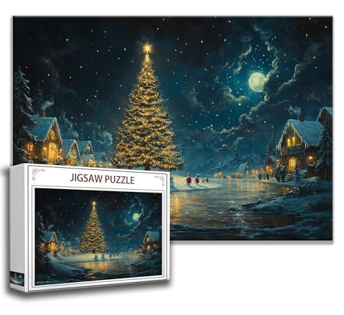 Puzzle 500 Teile Weihnachtsbaum Puzzle Erwachsene Anspruchsvoll, Holzpuzzle Jigsaw Puzzle Landschaft Puzzle Groß 52 x 38 cm Impossible Puzzle für Männer, Klassische Puzzles für Erwachsene Frauen D-3 von Zhngzoyn