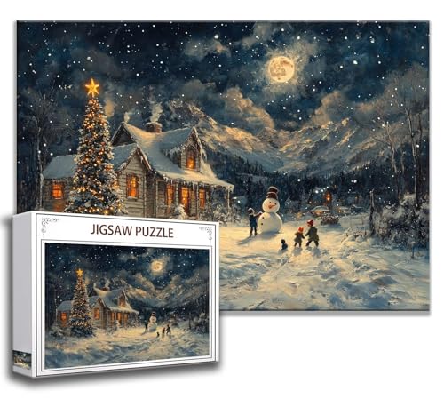 Puzzle 500 Teile Winter Puzzle Erwachsene Anspruchsvoll, Holzpuzzle Jigsaw Puzzle Landschaft Puzzle Groß XXL 52 x 38 cm Impossible Puzzle für Männer, Klassische Puzzles für Erwachsene Frauen J-3 von Zhngzoyn