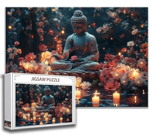 Puzzle 500 Teile Zen Puzzle Erwachsene Anspruchsvoll, Holzpuzzle Jigsaw Puzzle Blume Puzzle Groß 52 x 38 cm Impossible Puzzle für Männer, Klassische Puzzles für Erwachsene Frauen, ältere Menschen F-0 von Zhngzoyn