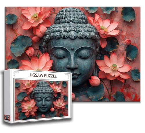 Puzzle 500 Teile Zen Puzzle Erwachsene Anspruchsvoll, Holzpuzzle Jigsaw Puzzle Lotus Puzzle Groß 52 x 38 cm Impossible Puzzle für Männer, Klassische Puzzles für Erwachsene Frauen, ältere Menschen V-4 von Zhngzoyn