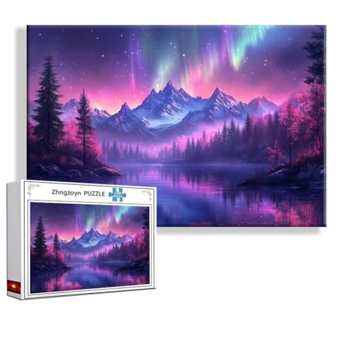 Puzzle 5000 Teile Aurora, Puzzle Erwachsene Anspruchsvoll Jigsaw Nordlicht Groß XXL 156x105 cm, Klassische Impossible Jigsaw art für Frauen Männer, Holzpuzzle für Deko Wohnzimmer, Geschenke Ostern H-3 von Zhngzoyn