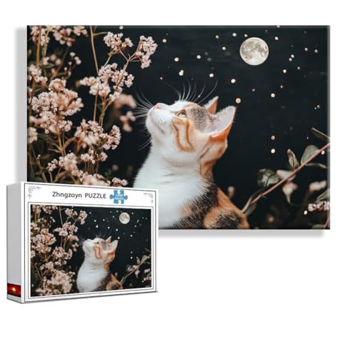 Puzzle 5000 Teile Katze, Puzzle Erwachsene Anspruchsvoll Jigsaw Tier Groß XXL 156 x 105 cm, Klassische Impossible Jigsaw Art für Frauen Männer, Holzpuzzle für Deko Wohnzimmer, Geschenke zu Ostern C-3 von Zhngzoyn