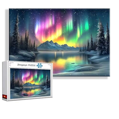 Puzzle 5000 Teile Nordlicht, Puzzle Erwachsene Anspruchsvoll Jigsaw Aurora Groß XXL 156x105 cm, Klassische Impossible Jigsaw art für Frauen Männer, Holzpuzzle für Deko Wohnzimmer, Geschenke Ostern C-2 von Zhngzoyn