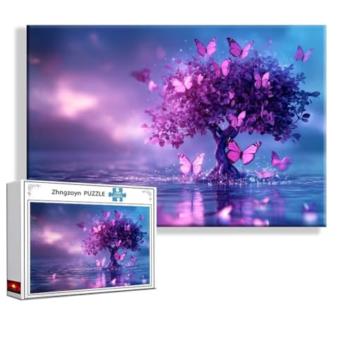 Puzzle 5000 Teile Schmetterling, Puzzle Erwachsene Anspruchsvoll Jigsaw Baum Groß XXL 156x105 cm, Klassische Impossible Jigsaw Art für Frauen Männer, Holzpuzzle für Deko Wohnzimmer Geschenke X-4 von Zhngzoyn