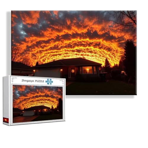 Puzzle 5000 Teile Sonnenuntergang, Puzzle Erwachsene Anspruchsvoll Jigsaw Landschaft Groß XXL 156 x 105 cm, Klassische Impossible Jigsaw Art für Frauen Männer, Holzpuzzle für Deko Wohnzimmer U-5 von Zhngzoyn