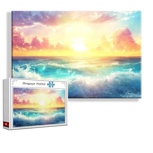 Puzzle 5000 Teile Sonnenuntergang, Puzzle Erwachsene Anspruchsvoll Jigsaw Ozean Groß XXL 156x105 cm, Klassische Impossible Jigsaw Art für Frauen Männer, Holzpuzzle für Deko Wohnzimmer Geschenke E-0 von Zhngzoyn