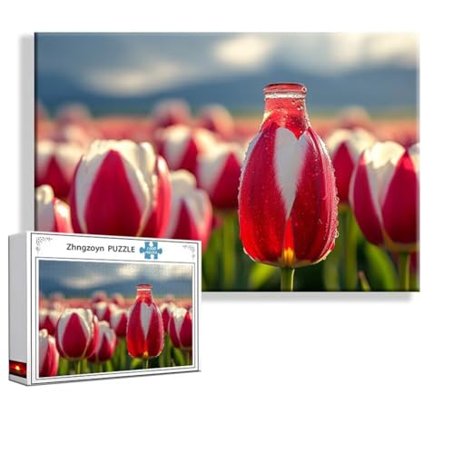 Puzzle 5000 Teile Tulpe, Puzzle Erwachsene Anspruchsvoll Jigsaw Blume Groß XXL 156 x 105 cm, Klassische Impossible Jigsaw art für Frauen Männer, Holzpuzzle für Deko Wohnzimmer, Geschenke zu Ostern U-4 von Zhngzoyn