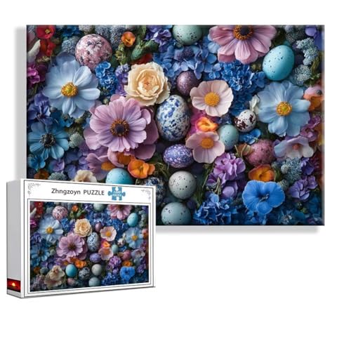 Puzzle Blume Ostern 1000 Teile Groß XXL 75 x 50 cm, Jigsaw Art Impossible Erwachsene Anspruchsvoll, DIY Klassische Jigsaw Erwachsene, Junge, Mädchen, Geschicklichkeitsspiel für Die Ganze Familie X-5 von Zhngzoyn