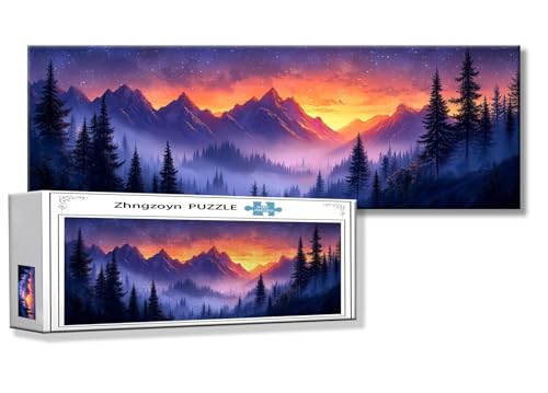 Puzzle Gebirge 900 Teile Landschaft Puzzle Erwachsene Anspruchsvoll Groß XXL 87 x 34cm Jigsaw panorama, 2025 Impossible Jigsaw, Klassische Holzpuzzle für Erwachsene Männer, Frauen, ältere Menschen V-9 von Zhngzoyn