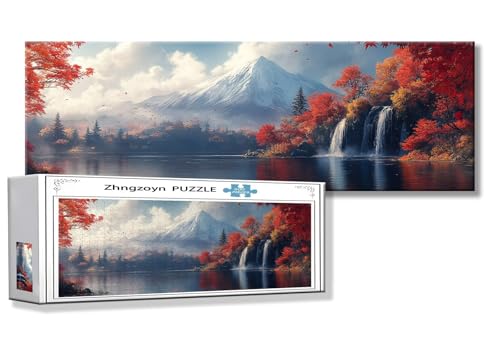 Puzzle Herbst 900 Teile Fallen Puzzle Erwachsene Anspruchsvoll Groß XXL 87 x 34 cm Jigsaw Panorama, 2025 Impossible Jigsaw, Klassische Holzpuzzle für Erwachsene Männer, Frauen, ältere Menschen K-5 von Zhngzoyn