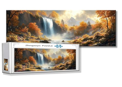 Puzzle Herbst 900 Teile Fallen Puzzle Erwachsene Anspruchsvoll Groß XXL 87 x 34 cm Jigsaw Panorama, 2025 Impossible Jigsaw, Klassische Holzpuzzle für Erwachsene Männer, Frauen, ältere Menschen T-6 von Zhngzoyn