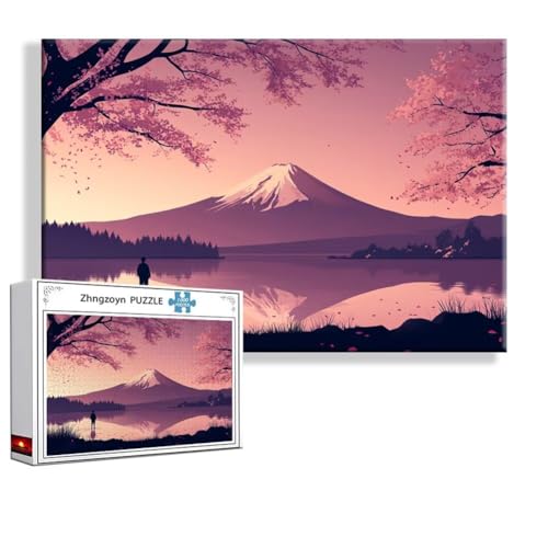 Puzzle Japan Vulkan Fuji 1500 Teile Groß XXL 87 x 57 cm, Jigsaw Art Impossible Erwachsene Anspruchsvoll, Klassische Jigsaw Erwachsene, Junge, Mädchen, Geschicklichkeitsspiel für Die Ganze Familie P-9 von Zhngzoyn