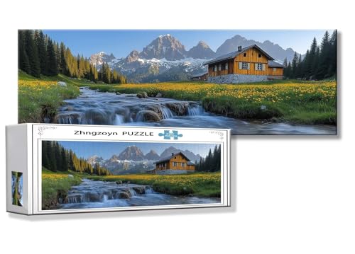 Puzzle Landschaft 900 Teile Frühling Puzzle Erwachsene Anspruchsvoll Groß XXL 87x34cm Jigsaw Panorama, 2025 Impossible Jigsaw, Klassische Holzpuzzle für Erwachsene Männer, Frauen, ältere Menschen P-8 von Zhngzoyn