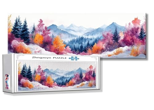 Puzzle Landschaft 900 Teile Gebirge Puzzle Erwachsene Anspruchsvoll Groß XXL 87 x 34cm Jigsaw panorama, 2025 Impossible Jigsaw, Klassische Holzpuzzle für Erwachsene Männer, Frauen, ältere Menschen X-9 von Zhngzoyn