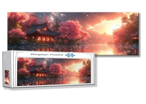 Puzzle Landschaft 900 Teile Japan Puzzle Erwachsene Anspruchsvoll Groß XXL 87 x 34 cm Jigsaw Panorama, 2025 Impossible Jigsaw, Klassische Holzpuzzle für Erwachsene Männer, Frauen, ältere Menschen B-7 von Zhngzoyn