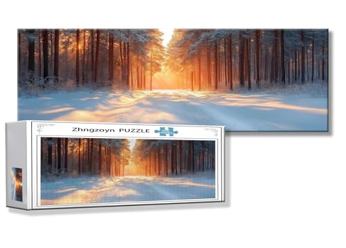 Puzzle Landschaft 900 Teile Winter Puzzle Erwachsene Anspruchsvoll Groß XXL 87 x 34 cm Jigsaw panorama, 2025 Impossible Jigsaw, Klassische Holzpuzzle für Erwachsene Männer, Frauen, ältere Menschen L-1 von Zhngzoyn