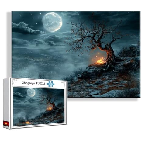 Puzzle Landschaft Baum 1000 Teile Groß XXL 75 x 50 cm, Jigsaw Art Impossible Erwachsene Anspruchsvoll, Klassische Jigsaw Erwachsene, Junge, Mädchen, Geschicklichkeitsspiel für Die Ganze Familie J-5 von Zhngzoyn