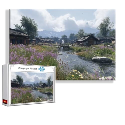 Puzzle Landschaft Frühling 1500 Teile Groß XXL 87x57 cm, Jigsaw Art Impossible Erwachsene Anspruchsvoll, Klassische Jigsaw Erwachsene, Junge, Mädchen, Geschicklichkeitsspiel für Die Ganze Familie N-0 von Zhngzoyn