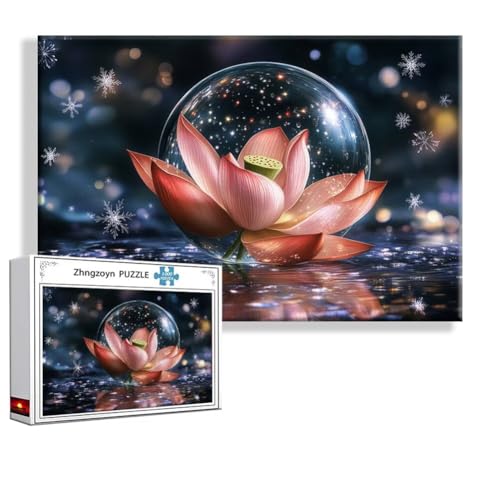 Puzzle Lotus Landschaft 1000 Teile Groß XXL 75 x 50 cm, Jigsaw Art Impossible Erwachsene Anspruchsvoll, Klassische Jigsaw Erwachsene, Junge, Mädchen, Geschicklichkeitsspiel für Die Ganze Familie T-8 von Zhngzoyn