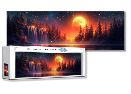 Puzzle Mond 900 Teile Landschaft Puzzle Erwachsene Anspruchsvoll Groß XXL 87 x 34 cm Jigsaw Panorama, 2025 Impossible Jigsaw, Klassische Holzpuzzle für Erwachsene Männer, Frauen, ältere Menschen G-0 von Zhngzoyn