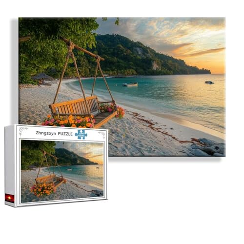 Puzzle Ozean Landschaft 1000 Teile Groß XXL 75 x 50 cm, Jigsaw Art Impossible Erwachsene Anspruchsvoll, Klassische Jigsaw Erwachsene, Junge, Mädchen, Geschicklichkeitsspiel für Die Ganze Familie T-9 von Zhngzoyn