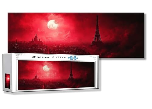 Puzzle Paris 900 Teile Landschaft Puzzle Erwachsene Anspruchsvoll Groß XXL 87 x 34 cm Jigsaw Panorama, 2025 Impossible Jigsaw, Klassische Holzpuzzle für Erwachsene Männer, Frauen, ältere Menschen T-6 von Zhngzoyn