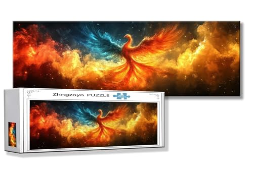 Puzzle Phönix 900 Teile Vogel Puzzle Erwachsene Anspruchsvoll Groß XXL 87 x 34 cm Jigsaw Panorama, 2025 Impossible Jigsaw, Klassische Holzpuzzle für Erwachsene Männer, Frauen, ältere Menschen T-9 von Zhngzoyn